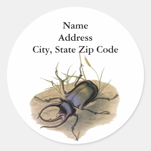 ヴィンテージ虫・虫サイ ラウンドシール (正面)
