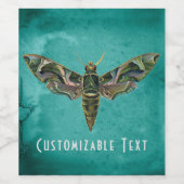 ヴィンテージ虹色の蛾のカスタマイズ ワインラベル (シングルラベル)