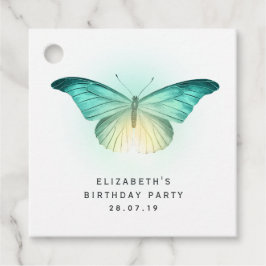 ヴィンテージ虹色の蝶とダマスク フェイバータグ