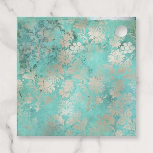 ヴィンテージ虹色の蝶とダマスク フェイバータグ (裏面)