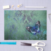 ヴィンテージ虹色ダマスコバタフライ 薄葉紙 (クラフト)