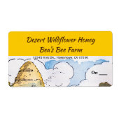 ヴィンテージ蜂の巣編集可能な蜂蜜ラベル ラベル (正面)