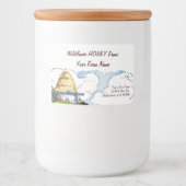 ヴィンテージ蜂の巣編集可能ハニー3" x 2" フードラベル (正面)