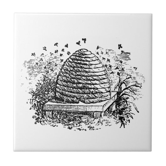 ヴィンテージ蜂の巣蜂の養蜂 タイル (正面)