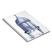 ヴィンテージ蜂の巣青の濃淡 ノートブック (右側)