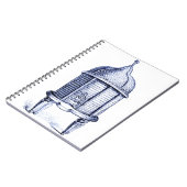 ヴィンテージ蜂の巣青の濃淡 ノートブック (左側)