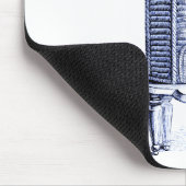 ヴィンテージ蜂の巣青の濃淡 マウスパッド (コーナー)