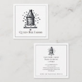 ヴィンテージ蜂の飼育員ハイブとミツバチのアピアリスト スクエア名刺 (正面/裏面)