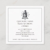 ヴィンテージ蜂の飼育員ハイブとミツバチのアピアリスト スクエア名刺 (裏面)