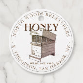 ヴィンテージ蜂カスタムの巣ハニー栄養ファクトラベル フェイバータグ (正面)