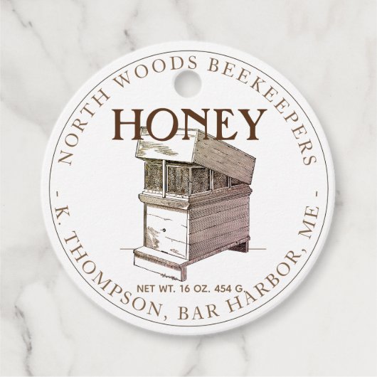ヴィンテージ蜂カスタムの巣ハニー栄養ファクトラベル フェイバータグ (正面)