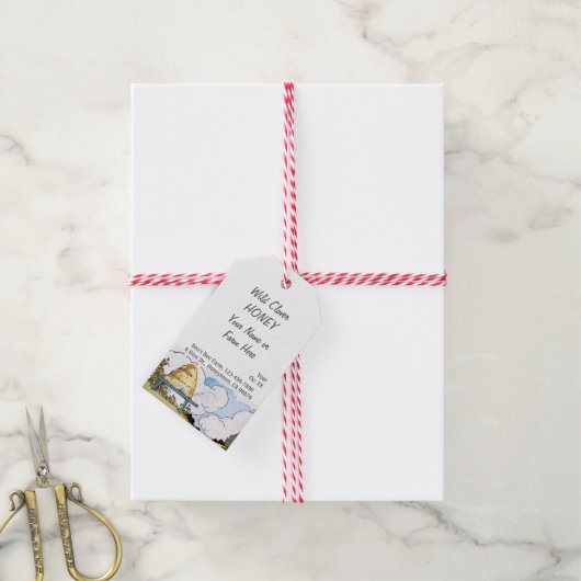 ヴィンテージ蜂カスタム巣編集可能ラベル ギフトタグ (より糸付き)