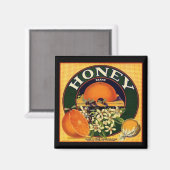 ヴィンテージ蜂蜜及びオレンジ広告ラベル マグネット (正面/裏面)