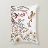 ヴィンテージ蝶々と野草野 アクセントクッション (正面(垂直))