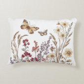 ヴィンテージ蝶々と野草野 アクセントクッション (裏面)