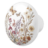 ヴィンテージ蝶々と野草野 セラミックノブ (右)