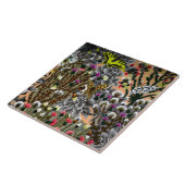 ヴィンテージ蝶が柳のイラストレーション タイル (側面)