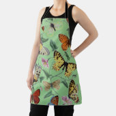 ヴィンテージ蝶とガ絵画ス、ライトグリーン エプロン (インサイチュ)