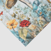 ヴィンテージ蝶とキノコのお洒落レトロ 薄葉紙 (詳細)