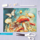 ヴィンテージ蝶とキノコの分離 薄葉紙 (クラフト)