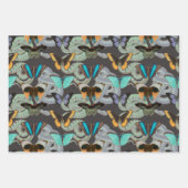 ヴィンテージ蝶とスネークゴシック自然 ラッピングペーパーシート (正面3)