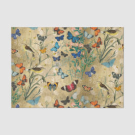 ヴィンテージ蝶とデクページティッシュペーパー 薄葉紙