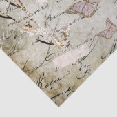 ヴィンテージ蝶とドライフラワーティッシュペーパー 薄葉紙 (詳細)