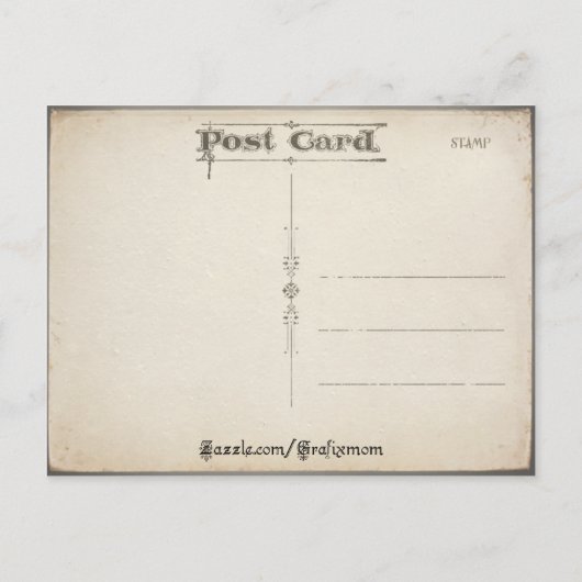 ヴィンテージ蝶とハートバレンタインハガキ シーズンポストカード (裏面)