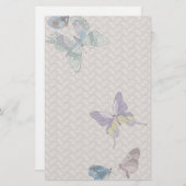 ヴィンテージ蝶とレース固定 便箋 (正面/裏面)