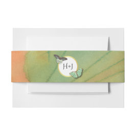 ヴィンテージ蝶と南西結婚色 招待状ベリーバンド