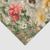 ヴィンテージ蝶と花のティッシュペーパー 薄葉紙 (詳細)