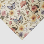 ヴィンテージ蝶と花の切り離しパターン 薄葉紙 (詳細)