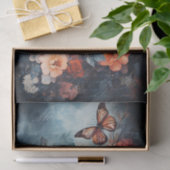 ヴィンテージ蝶と花の切り離し 薄葉紙 (ギフト)