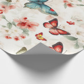 ヴィンテージ蝶と花 ラッピングペーパー (角)