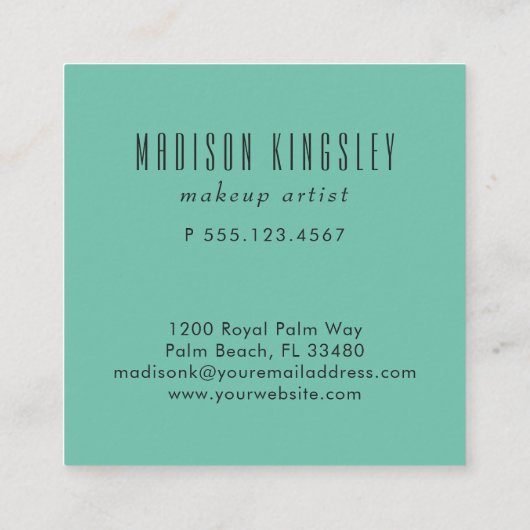 ヴィンテージ蝶と芸術的抽象芸術 スクエア名刺 (裏面)