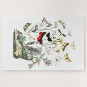 ヴィンテージ蝶と蛾イラストレーションアート ジグソーパズル (横)