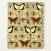 ヴィンテージ蝶のパターン温かい黄橙 プランナー手帳 (裏面)