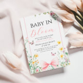 ヴィンテージ蝶のベビー開花バビーブシャワー 招待状