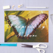 ヴィンテージ蝶の写真カスタムデカップクラフト 薄葉紙 (クラフト)