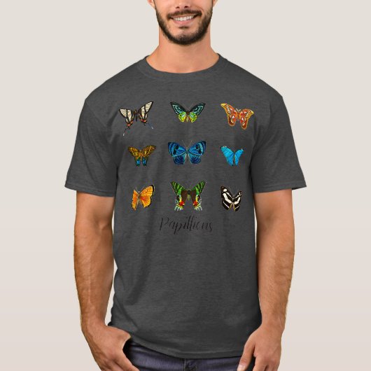 ヴィンテージ蝶の昆虫学 Tシャツ (正面)
