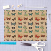 ヴィンテージ蝶の染色された紙デカップクラフト 薄葉紙 (クラフト)