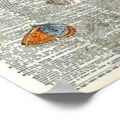 ヴィンテージ蝶の植物学#11辞書ページ ポスター (角)