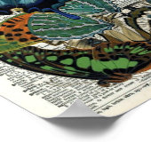 ヴィンテージ蝶の植物学#3辞書ページ ポスター (角)