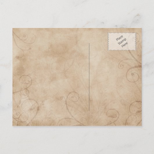 ヴィンテージ蝶の結婚式の日付を保存 案内ポストカード (裏面)