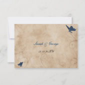 ヴィンテージ蝶の結婚式rsvp標準3.5 x 5 出欠カード (裏面)