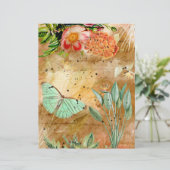 ヴィンテージ蝶の花の葉スクラップブック紙 (スタンド正面)