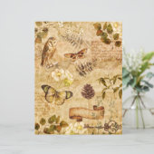 ヴィンテージ蝶の葉フローラスクラップブック紙 (スタンド正面)