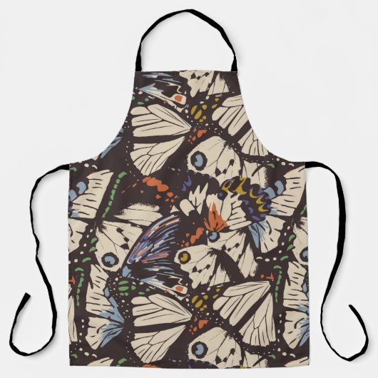 ヴィンテージ蝶の表面パターン。カラフルt エプロン (正面)
