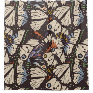 ヴィンテージ蝶の表面パターン。カラフルt シャワーカーテン