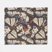 ヴィンテージ蝶の表面パターン。カラフルt フリースブランケット (正面(横))